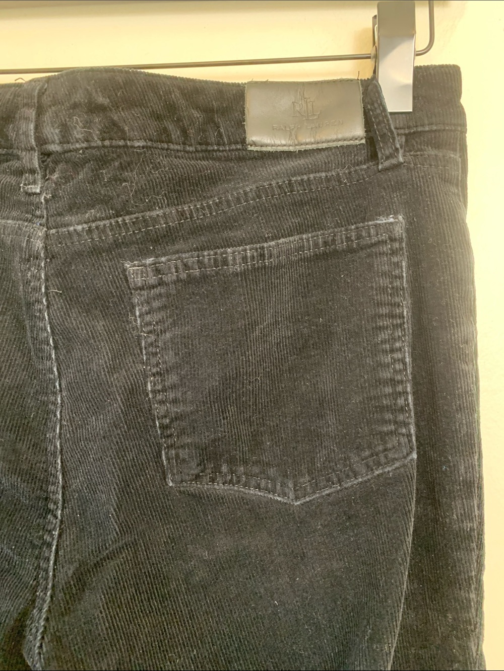 Lauren Ralph Lauren Black Label Black Straight-Leg Corduroy Jeans - Picture 5 of 16